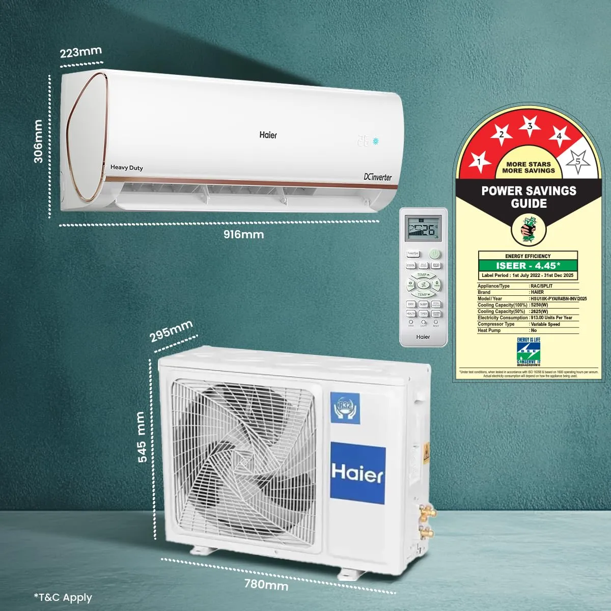 Haier 1.0 Ton 3-Star Triple Inverter Split AC 